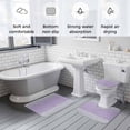 thumbnail image 5 of Purple Silver Stripes Bath Mat 3 Piece Bathroom Rug Set, Modern Ombre Abstract Aesthetic Non Slip Bath Rug Contour Mat and Toilet Lid Cover, Absorbent Shower Mats Soft Bath Rugs and Mats Sets, 5 of 8