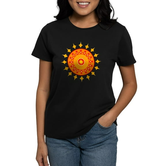 CafePress - Sun Chakra Women's Dark T Shirt - Women's Traditional Fit Dark T-Shirt