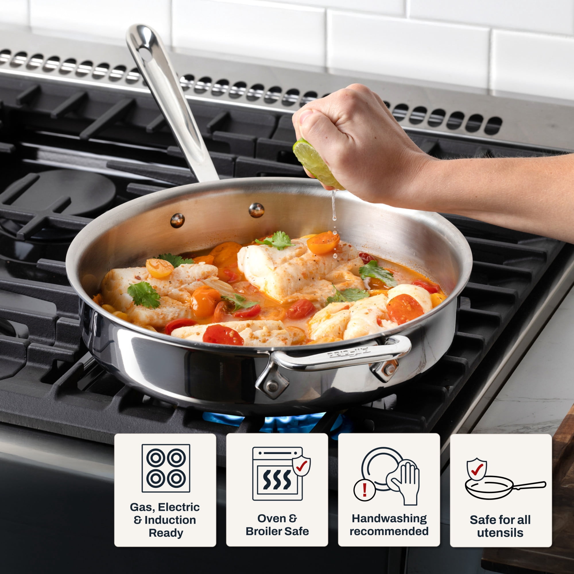 All-Clad D3 Stainless 3-ply Bonded Cookware Set, 10 piece Set