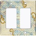 thumbnail image 6 of Metal Light Switch Plate Cover Beige Blue Floral Letter Damask Frame Trim DAM060, 6 of 13