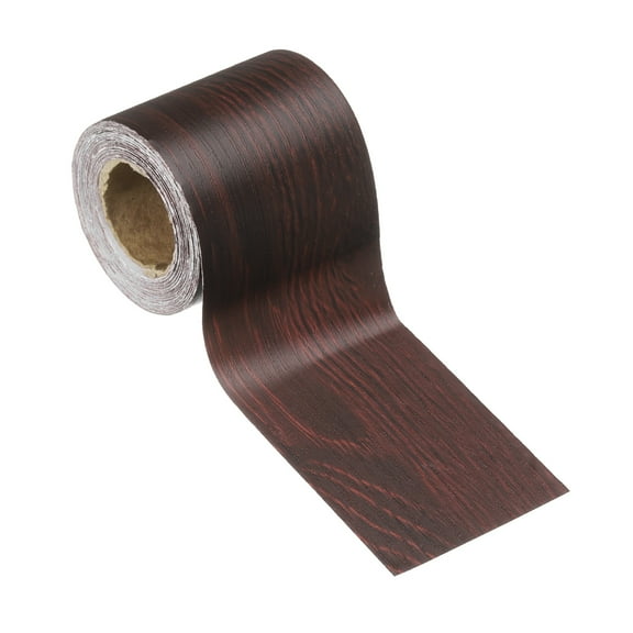 Uxcell Wood Grain Wallpaper Border 2" x 16.4ft Textured Frame Sticker, Red Wood