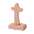 thumbnail image 3 of Estatua de cruz de madera de pie, cruz de mesa de recuerdo religioso para capilla, Pascua, Cabeza redonda, 3 of 9