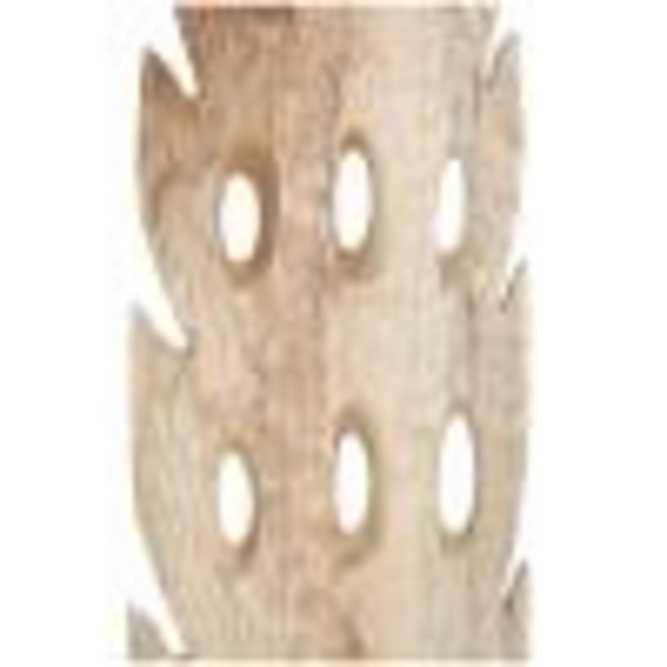 7" x 49" Brown Teak Wood Handmade Tall Floor Cutout Post Abstract Sculpture with Live Edge Base, by DecMode