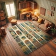 thumbnail image 3 of Ambesonne Mid Century Geometric Decorative Rug Carpet, Retro Surreal, 2' 5" x 5', Mustard Teal Rust, 3 of 5