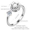thumbnail image 6 of Juwaliy 925 Sterling Silver April Birthstone Ring Diamond White Crystal CZ Women Jewelry Mother's Day Gifts, 6 of 11