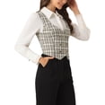 thumbnail image 4 of INSPIRE CHIC Chaleco Steampunk para Mujeres Traje Racerback Vintage Cuadros L Blanco, 4 of 5