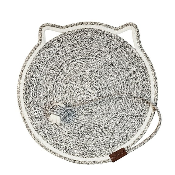 OutmaxHome Cat Scratcher Mat, Natural Sisal Rope Cat Scratch Pad, Round Horizontal Floor Cat Scratching Pads for Indoor Cats, Cat Furniture Protector for Wall, Couch, Carpets, Sofas