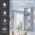 thumbnail image 5 of ANGELES HOME 48 in. x 36 in. Aluminum Bathroom Medicine Cabinet and Open Shelf Set, Copper-Free Tri-View Mirror with Soft-Close Blum Hinges, Recessed or Surface Mount, 5 of 16