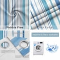 thumbnail image 4 of Blue Teal Striped Blackout Curtains for Bedroom/Living Room, Thermal Insulated Kitchen Curtains, Farmhouse Stripes Modern Art Grommet Darkening Window Treatment Drapes 27.5"x39"x2, 4 of 8