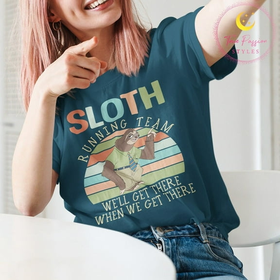 Sloth Running Team T-shirt, Flash Slothmore Long Sleeve Tee Shirt, T-shirt, T-shirt E2839, F2375