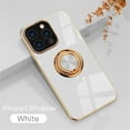 thumbnail image 1 of SaniMore Case for iPhone 13 Pro Max 6.7" 2021, Shockproof TPU Backplane + Eletric Plating Border 360 Degree Rotating Ring/Holder Stand Magnetic Car Mount Anti-drop Heavy Duty ProtectIve Case, White, 1 of 10