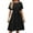 Black, variant on YUHAOTIN for Women 2024 Vacation Mini Women's Solid Color Round Neck Pleated Lace Up Loose Short Sleeve Dress Maternity Dresses Fall and Winter Velvet Dress for Women