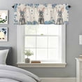 thumbnail image 3 of Curtain Valance for Windows, Easter Rabbits Blue Flower Kitchen Valances Rod Pocket Short Curtains, Spring Animal Floral Linen Texture Window Valance for Bedroom Bathroom Living room 60x18in, 3 of 9