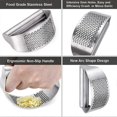thumbnail image 2 of Garlic Press Rocker - Stainless Steel Garlic Mincer Garlic Crusher, New Innovative Garlic Chopper for Smash Garlic (Imperial Silver), 2 of 5