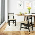 thumbnail image 2 of DHP Eleni Mid-Century Modern Cane Dining Chairs, Set of 2, Cream/Black, 2 of 14