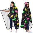 thumbnail image 2 of Colorful Cartoon Dinosaur Wearable Blanket Hoodies for Women Men Adults Dinosaur Lovers Cozy Warm Funny Dinosaurs Hooded Blankets for Home Travel Decor 50x60 Inch, 2 of 5