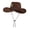 Coffee, variant on Unisex Western Sheriff Badge Cowboy Hat Wide Brim Adjustable Chin Strap for Outdoor Riding Rodeo Party Daily Casual Wear