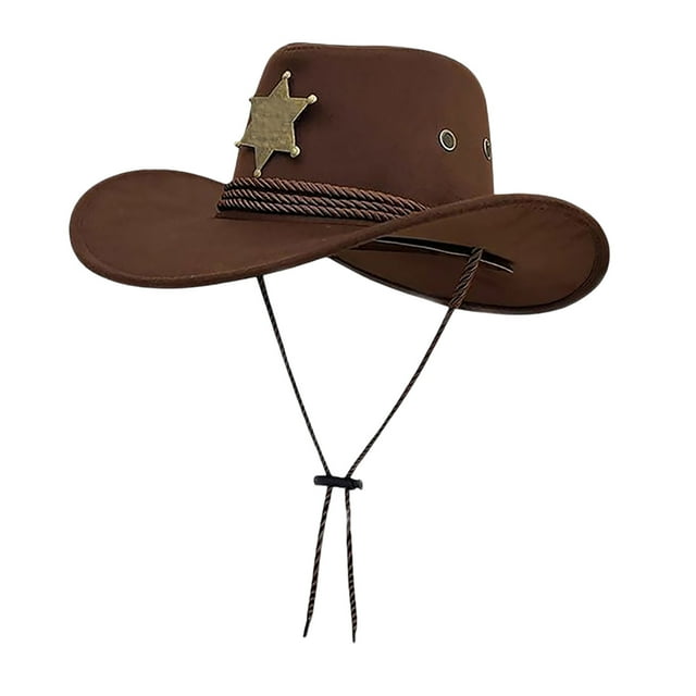 Chapeau Rond Rétro Western pour Usage Quotidien par Ensemble Style Cowboy