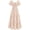 Beige, variant on Women's Summer Boho Maxi Dresses Floral Short Sleeve Square Neck Smocked Flowy Long Dress Vacation Outfits