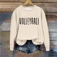thumbnail image 2 of Gnurob Game Day Women Crewneck Sweatshirts Volleyball mom Letter Print Pullover Long Sleeves Tops Casual Dropped Shoulder Blouse Ladies Fall Fashion ClothesClearance Saving,Khaki,XX-Large, 2 of 4