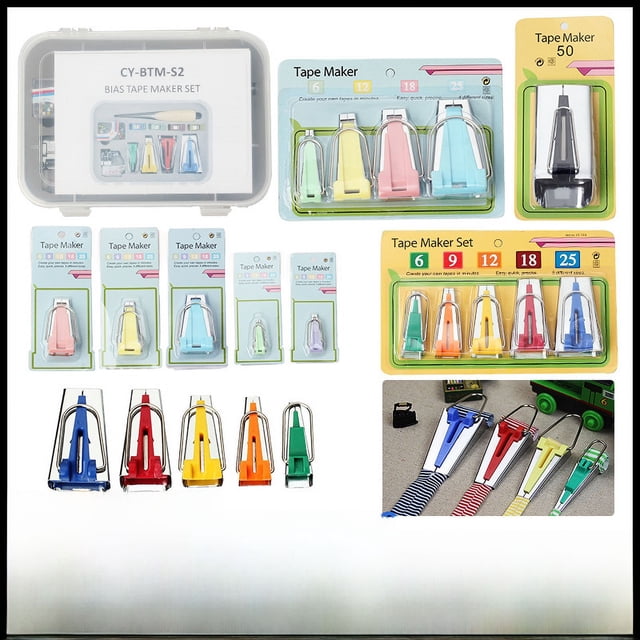 Herramienta para hacer patchwork con bricolaje, dispositivo para hacer bordes, extractor de cinturones, 4 especificaciones, 6/9/12/18/25 mm