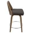 thumbnail image 5 of Trilogy Mid-Century Modern Counter Stool in Walnut and Brown Faux Leather by LumiSource - Set of 2, 5 of 8