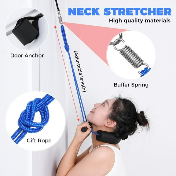 Fanwer Portable Over Door Cervical Neck Traction Device for Neck Pain Relief, Spinal Decompression
