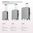 thumbnail image 2 of Set de 3 Maleta Fly & Trip Sidney 20, 24 y 28 Con 4 Ruedas Color Plata, 2 of 8