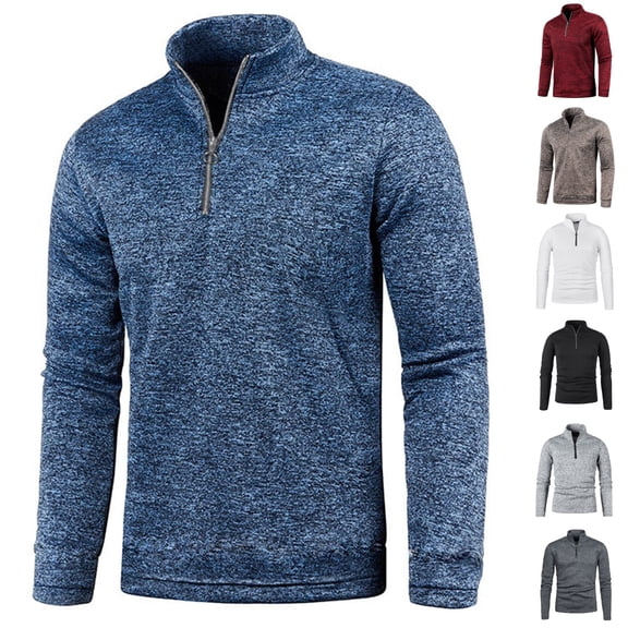 Men's Thermal Base Layer Solid Color Zip Neck Turtleneck Winter Shirts Casual Layering Tops for Men Casual Tops Red XL