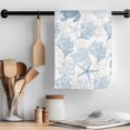 thumbnail image 2 of Blue Grey Coastal Kitchen Towel Dish Cloths Set of 1, Microfiber Soft Kitchen Hand Towels, Sea Turtle Nautical Coral Summer Beach Absorbent Quick Drying Dishcloths 18 x 28 Inches, 2 of 8