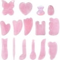 thumbnail image 2 of 10PCS Rose Quartz Natural Jade Guasha Scraper Facial Massager Gua Sha Skin Scraping Tool,C-Style, 2 of 5