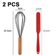 thumbnail image 2 of Juego de mini utensilios de cocina de 2 piezas: utensilios de cocina de silicona con mangos de madera, 2 of 5