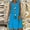 Blue, variant on Qulqfy Sleeveless Dresses for Women Cotton Linen Solid Plus Size Midi V-Neck Casual Beach Vacation Work Khaki Sundresses S