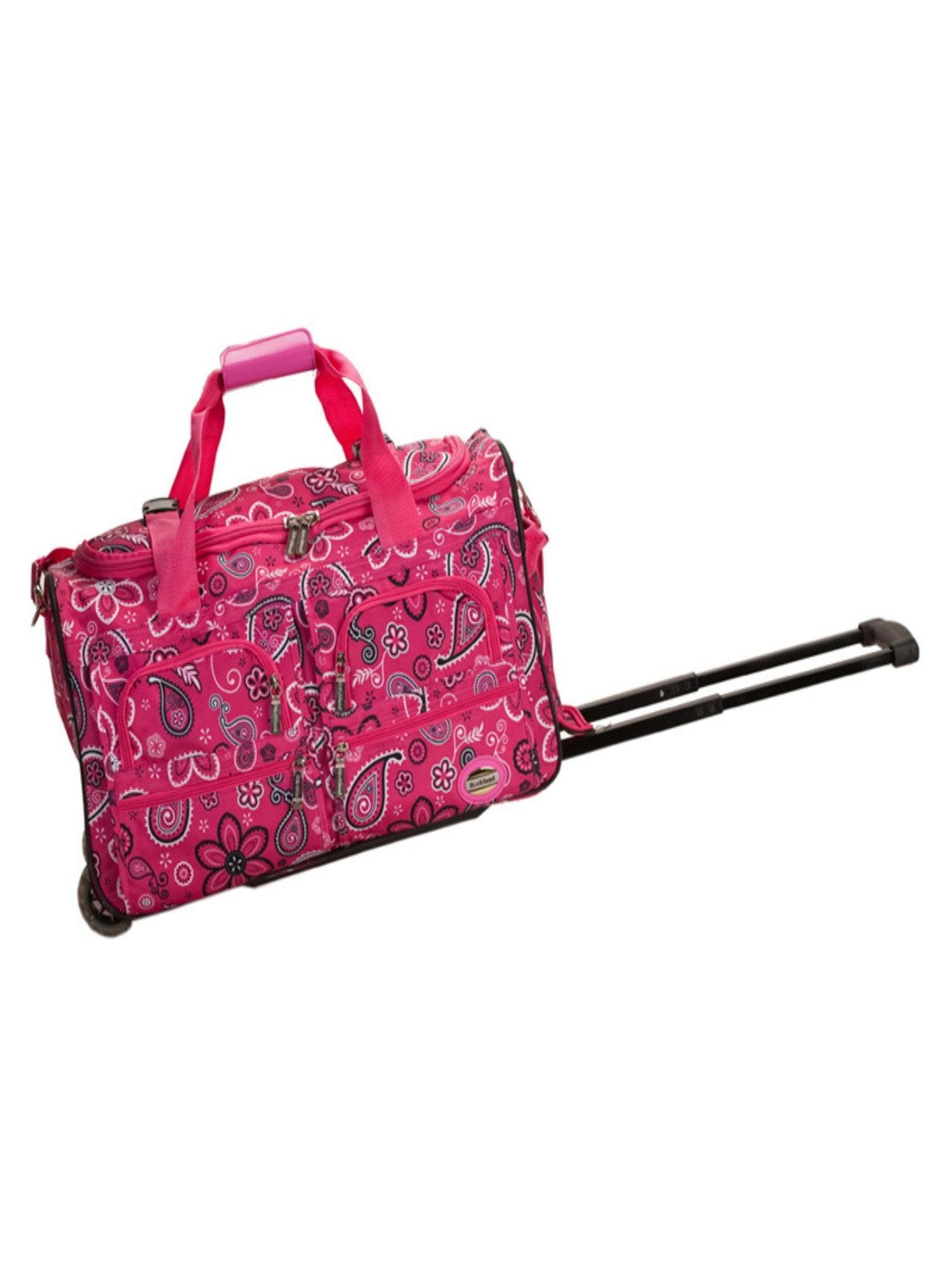 Rockland Luggage 22 in. Rolling Duffle Bag Pink Bandana by Fox Luggage Inc