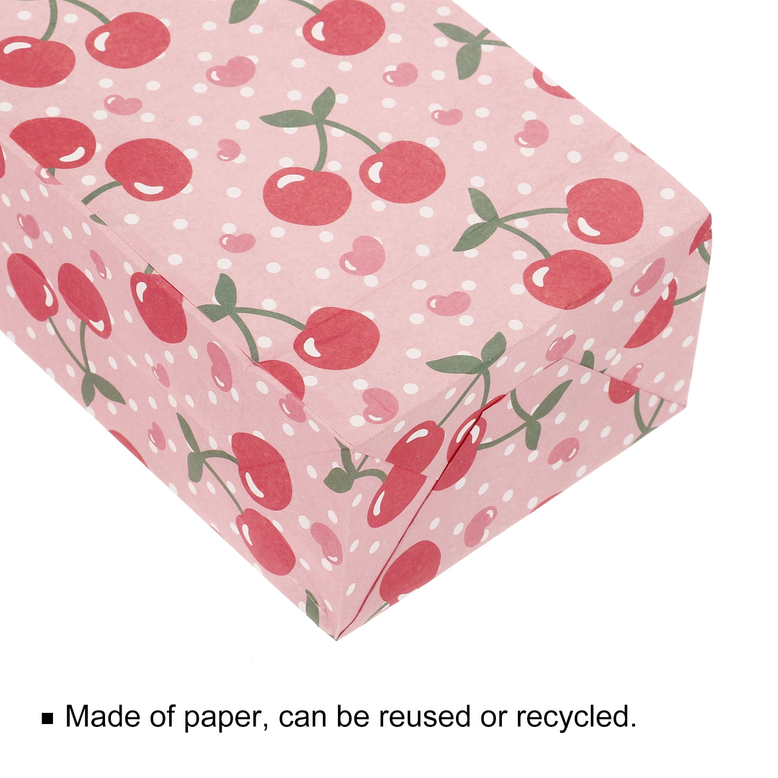 Unique Bargains Paper Gift Bag, Cherry Storage Bag for Party Favor, 50 Pack Pink