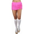 thumbnail image 6 of ToBeInStyle Women's Fringed Mini Skirt With Lame Waist Band - Hot Pink, 6 of 7