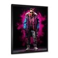 thumbnail image 2 of Designart "Edgy Streetwear Man Breakdancing II" Fashion Framed Wall Art - Glam Pink Fashion Illustration Living Room Framed Canvas Art, 2 of 6
