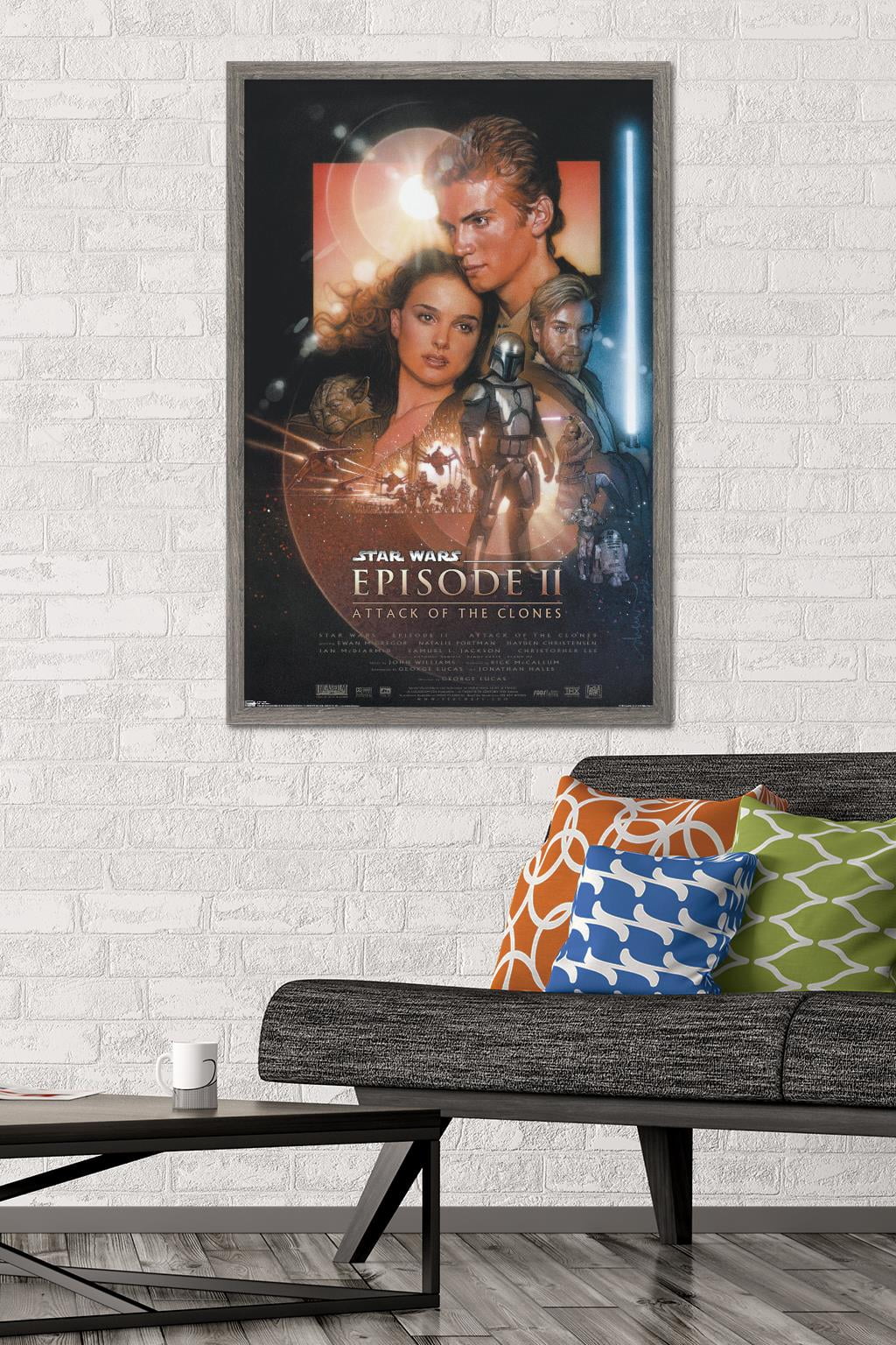 Star Wars: Attack Of The Clones - One Sheet Wall Poster, 22.375" x 34", Framed