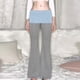 thumbnail image 1 of MKLEKYY Ropa deportiva mujer Pantalones de lino para mujer con bolsillos, cintura alta, cómodos pantalones casuales blancos, pantalones sueltos ligeros, 1 of 4