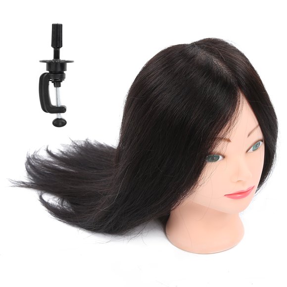 Fyydes Real Hair Mannequin Head Practice Hairdresser Training Head Manikin Cosmetology Doll,Manikin Head Doll,Hairdresser Training Head