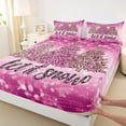 thumbnail image 3 of Homewish Fashion Xmas Tree Full Size Sheets for Girls, Glitter Sequin Print Bed Sheets, Christmas Snowflake Sheet Sets, Lightweight Room Decor, 4pcs, 3 of 7