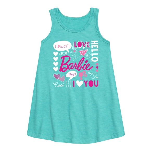 Barbie - Valentine's Collage - Toddler and Youth Girls A-line Dress