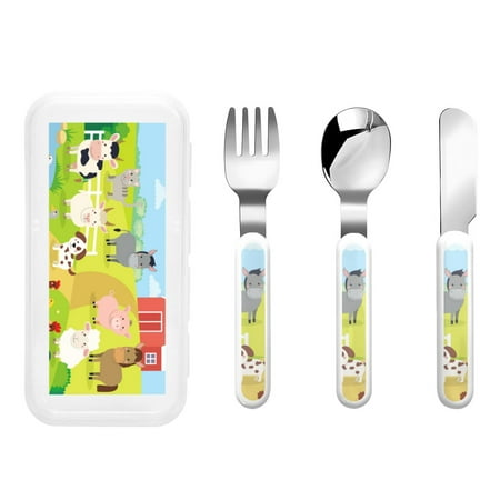 

Daiia Farm Animals 3 for Stainless Steel Kids Silverware Set - Children’s Utensil Set - Children s Knife Fork And Spoon Set - Metal Kids Cutlery Set