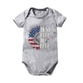 thumbnail image 2 of Boys And Girls Independence Day Cartoon Print Floral JUST HERE TO BANGs Short Sleeved Crawl Clothes Grey 18 Months-24 Months, 2 of 4