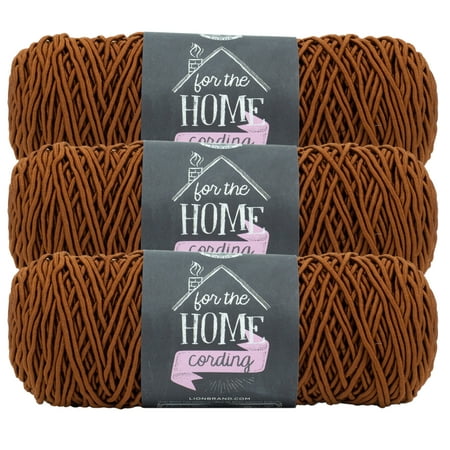 UPC: 0842093138914 | Lion Brand Yarn For the Home Cording Amber Medium Recycled Cotton  Polyester Brown Yarn 3 Pack