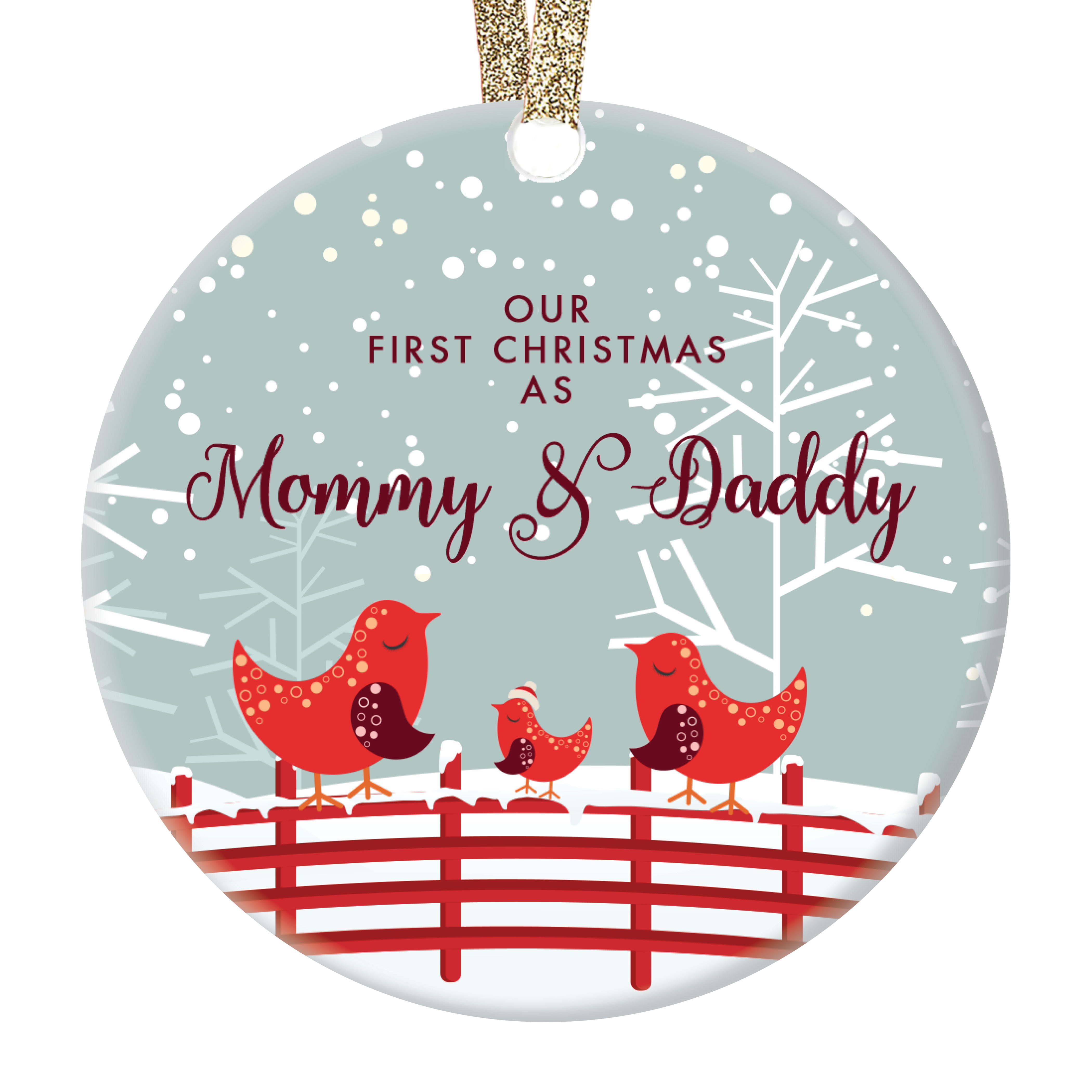 First Christmas As a Family Ceramic Ornaments First Baby Boy Keepsake