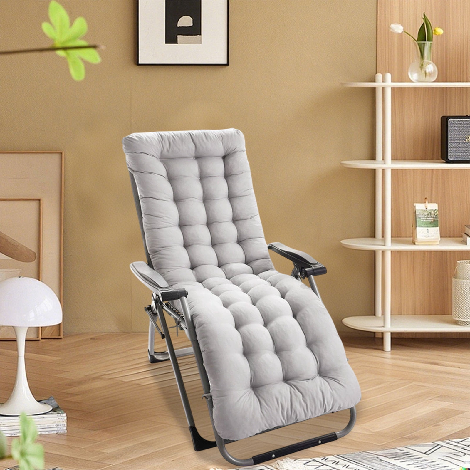 Lounge Chair Cushion,Outdoor Lounge Chair Cushions,Seat Cushions,Lounge Chair Cushion,Cushions for Outdoor Furniture,Patio Cushions Chaise Outdoor Mattress Recliner Quilted Thick(Gray)