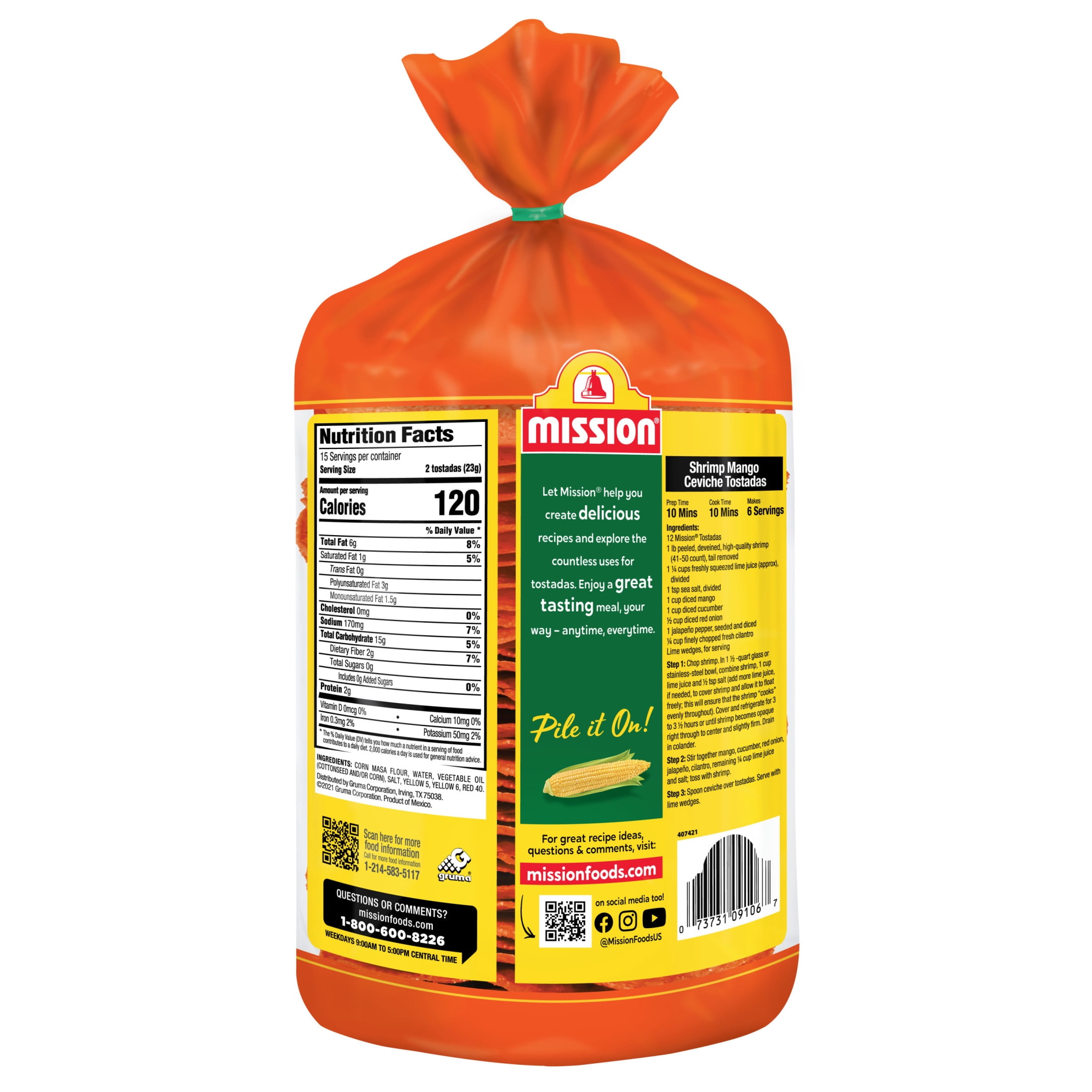 (3 pack) Mission Tostadas Norteñas Rojas, 30 Count