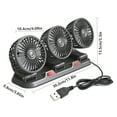 thumbnail image 5 of Triple Head USB Car Fan - 2 Speed Adjustable - Perfect Gift for Christmas and Halloween - Keep Your Car Cool and Comfortable, 5 of 8
