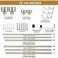 thumbnail image 5 of Brushed Nickel Double Curtain Rods, Heavy Duty Double Window Rod 72-144 Inches, 1-Inch Front and 5/8 Inch Back Telescoping Double Drapery Rods with Modern End Cap, 5 of 7